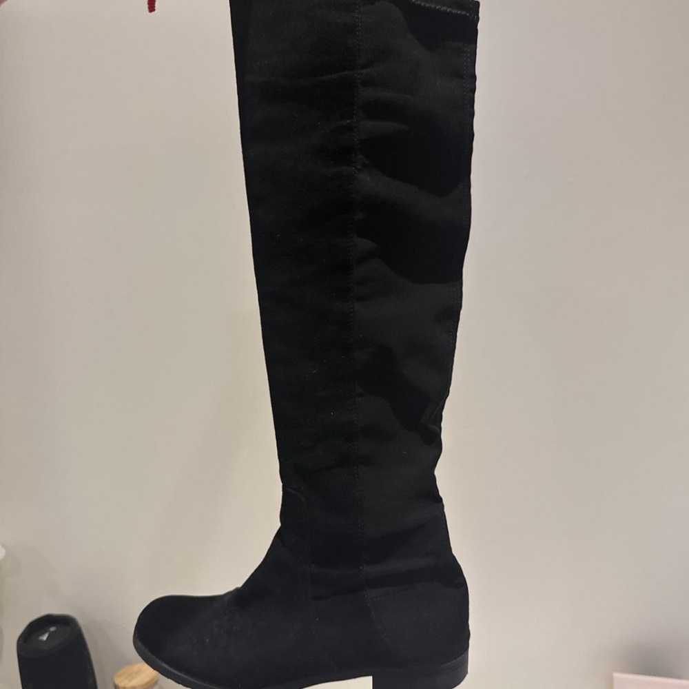 Guess Black Over the Knee Boots with Chunky Heel